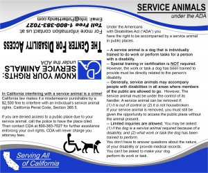 Service Animal Card(ADA)