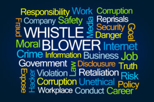 Whistleblower word cloud. Employment Law Attorney San Francisco